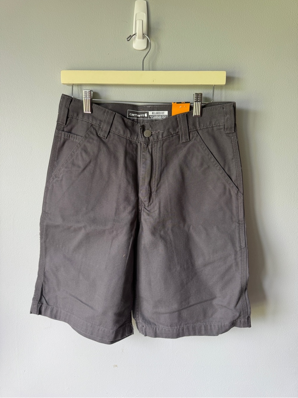 Carhartt Men’s Dark Gray Flat-Front Work Shorts